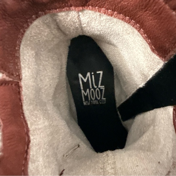 Miz Mooz Leather Ankle Boots Triple Strap Merlot Red - Picture 9 of 12